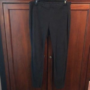 Black faux black denim leggings